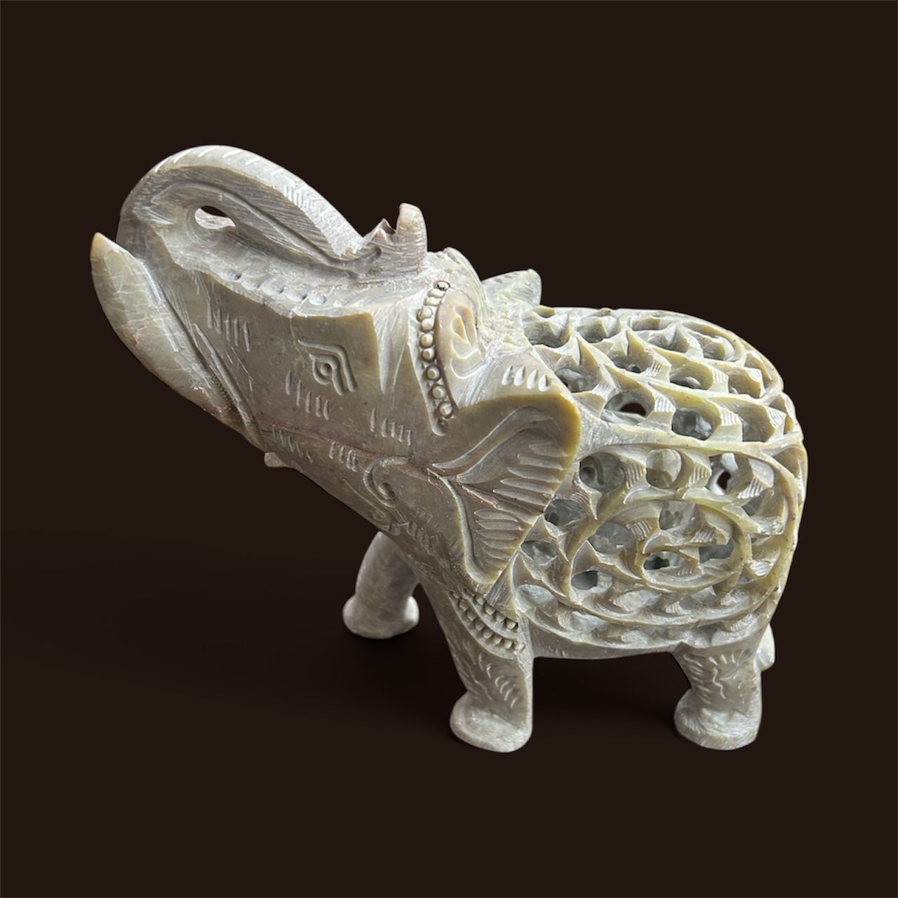 Hand carved stone elephant