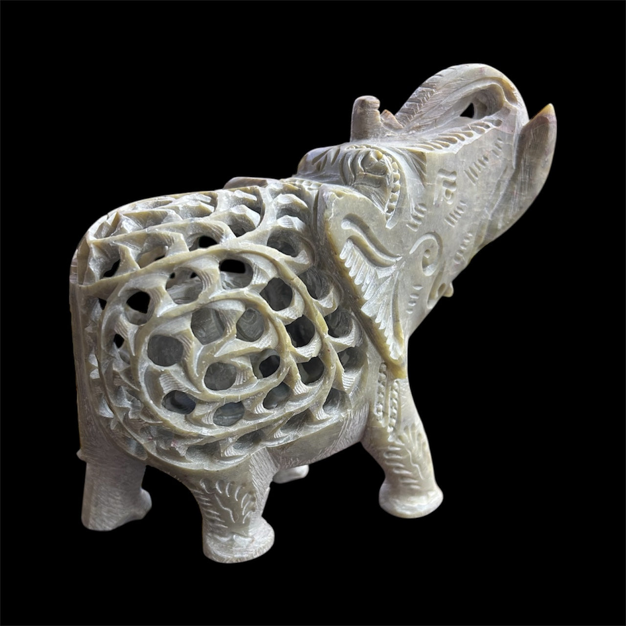 Hand carved stone elephant